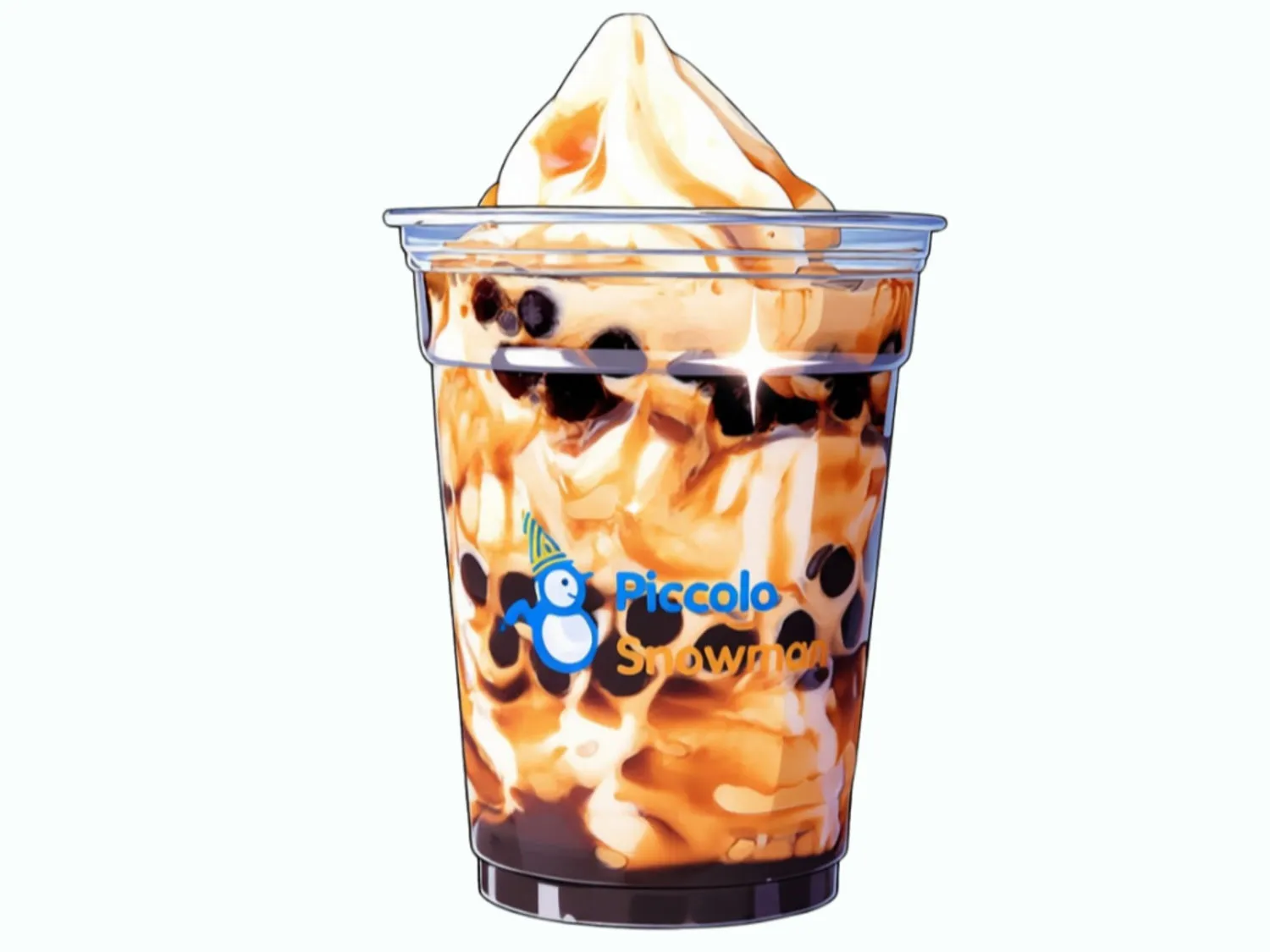Dirty Boba Affogato with soft serve, brown sugar swirls, and boba pearls